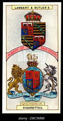 Arms of Queen Victoria - Vintage Cigarette Card Stock Photo
