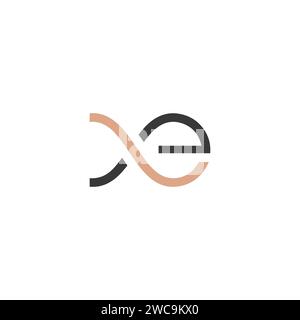 Alphabet Initials logo XE, EX, E and X Stock Vector
