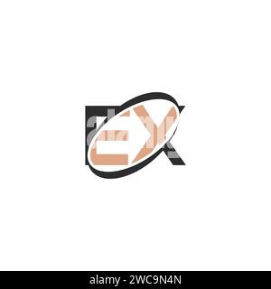 Alphabet Initials logo XE, EX, E and X Stock Vector
