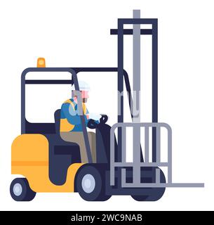 forklift vehicle with boxes Stock Vector Image & Art - Alamy