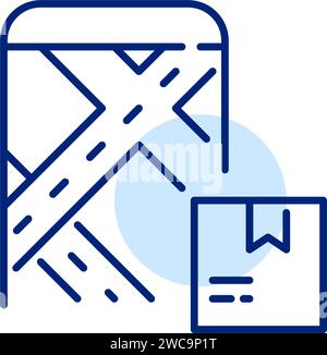 Delivery location tracking using smartphone app. Pixel perfect, editable stroke Stock Vector