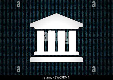 Cryptocurrency on a binary code background. Stock Photo