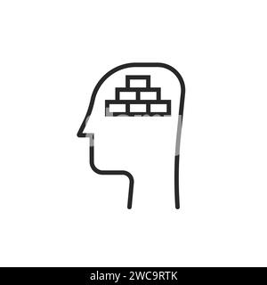 mental block or negative mindset icon Stock Vector