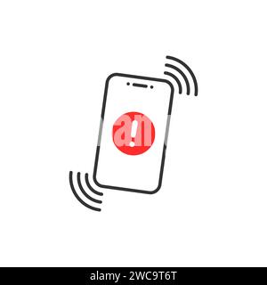 alert message in thin line phone Stock Vector