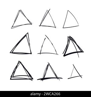 Hand Drawn Triangle Scribbles Doodle Vector Illustration Doodle icon Stock Vector
