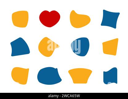 Set of abstract random shapes, badge or spot. Stock Vector