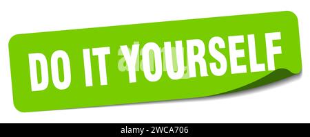 do it yourself sticker. do it yourself rectangular label isolated on white background Stock Vector