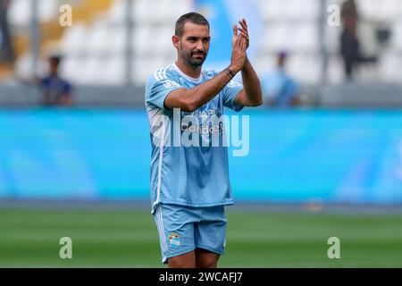 Lima, Peru. 14th Jan, 2024. Martin Cauteruccio of Sporting Cristal during the friendly match between Sporting Cristal and Universidad Catolica de Chile played at Nacional Stadium on January 14, 2024 in Lima, Peru. (Photo by Miguel Marrufo/PRESSINPHOTO) Credit: PRESSINPHOTO SPORTS AGENCY/Alamy Live News Stock Photo