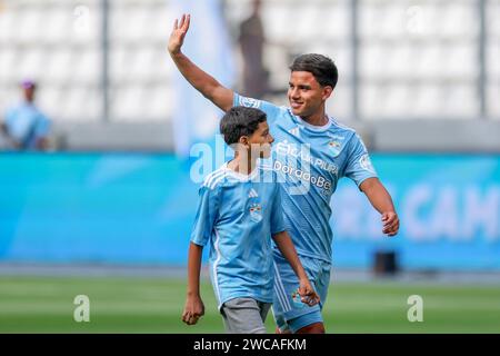 Lima, Peru. 14th Jan, 2024. Jhilmar Lora of Sporting Cristal during the friendly match between Sporting Cristal and Universidad Catolica de Chile played at Nacional Stadium on January 14, 2024 in Lima, Peru. (Photo by Miguel Marrufo/PRESSINPHOTO) Credit: PRESSINPHOTO SPORTS AGENCY/Alamy Live News Stock Photo