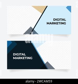 banner social media business purpose with image replacement space Stock Vector