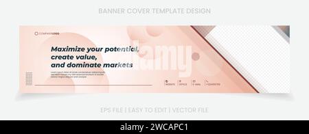 Cover banner social media and website promotion with abstract background elegant design Stock Vector