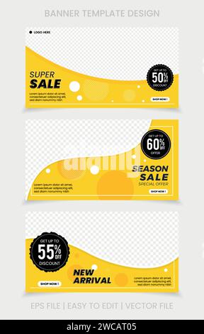 Business banner cover social media fashion sale discount promotion marketing advertising Stock Vector