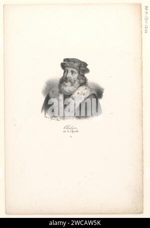 Portret van Chlodio, anonymous, veuve Delpech (Naudet), in or after 1818 - in or before 1842 print  Paris paper  historical persons Stock Photo