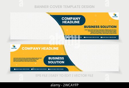 Business cover banner social media website header promotion corporate Stock Vector