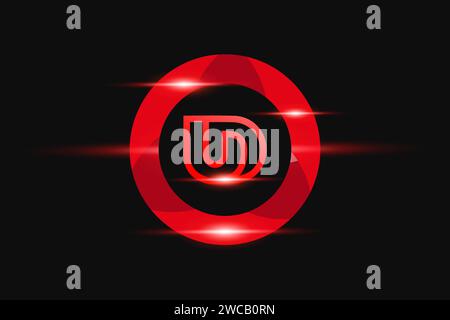 DU Red logo Design. Vector logo design for business. Stock Vector