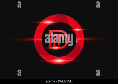 DT Red logo Design. Vector logo design for business. Stock Vector