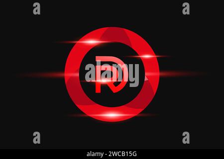DR Red logo Design. Vector logo design for business. Stock Vector