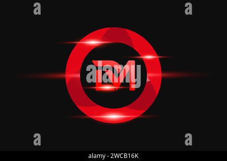 DM Red logo Design. Vector logo design for business. Stock Vector