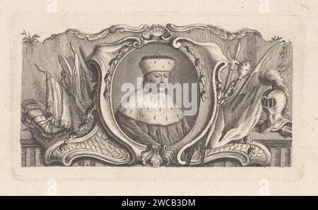 Portrait of Albrecht III Achilles, Elector of Brandenburg, Georg Friedrich Schmidt, 1722 - 1775 print   paper etching Stock Photo