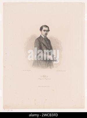 Portrait of Alfred, Duke of Saxony -Coburg and Gotha, August Weger, After Anonymous, 1860 - 1892 print  Leipzig paper steel engraving historical persons Stock Photo