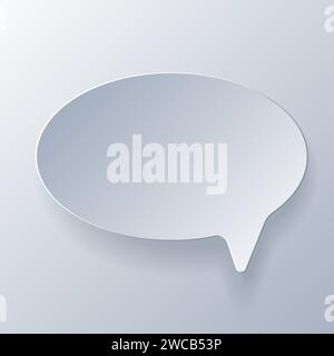 Papercut Grey White Speech Bubbles. 3D Papercraft cut talk frame icon for posters and flyers, presentation, web, social media, design, banner, sticker Stock Vector