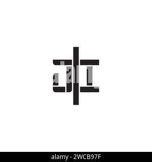 JI geometric bold concept in high quality professional design that will print well across any print media Stock Vector