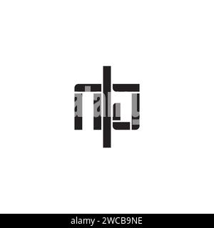 NJ geometric bold concept in high quality professional design that will print well across any print media Stock Vector