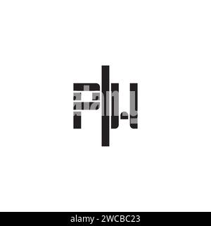 PW geometric bold concept in high quality professional design that will print well across any print media Stock Vector