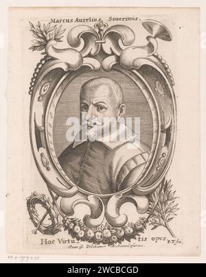 Portret van Marco Aurelio Severino, Peter Troschel, c. 1630 - in or after 1670 print  print maker: Germanyprint maker: Italy paper engraving historical persons Stock Photo