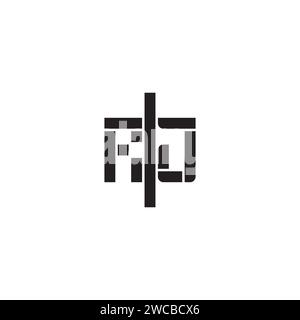 RJ geometric bold concept in high quality professional design that will print well across any print media Stock Vector