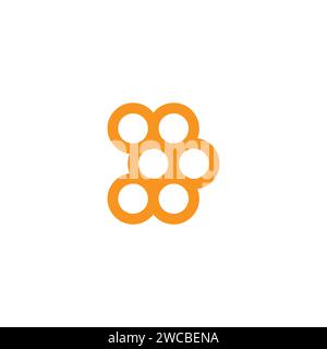 letter d yellow honey bee hive logo vector Stock Vector