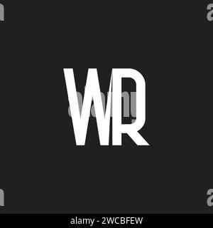 letter wr linked font line simple logo vector Stock Vector