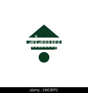 triangle mountain staircase design logo vector Stock Vector
