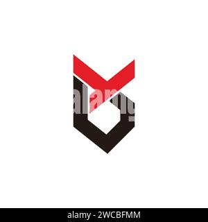 letter lb abstract geometric colorful logo vector Stock Vector