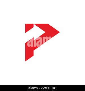 letter p triangle arrow up logo vector Stock Vector