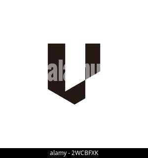 letter lu linked simple geometric logo vector Stock Vector