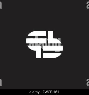 letter qb stripes silhouette geometric logo vector Stock Vector