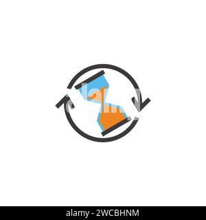 turn back time arrow  sand watch symbol vector Stock Vector