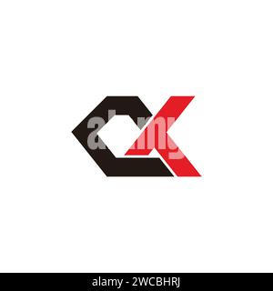 letter ct simple linked geometric logo vector Stock Vector