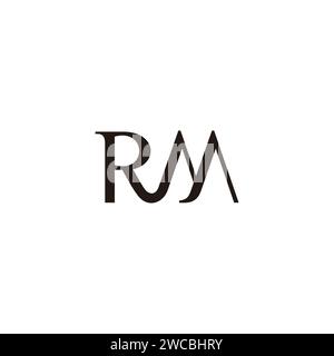 letter rm loop curves font simple logo vector Stock Vector