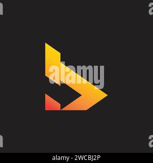 letter b motion arrow gradient simple logo vector Stock Vector