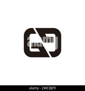 letter gd ambigram square logo vector Stock Vector