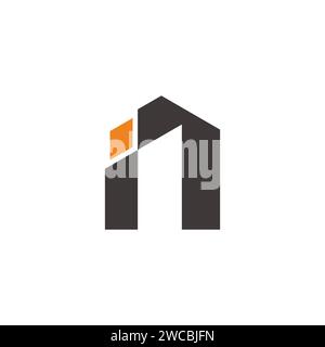 letter i building tall logo vector Stock Vector
