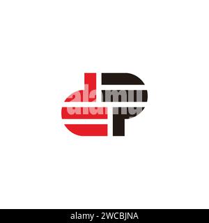 letter dp stripes colorful geometric logo vector Stock Vector