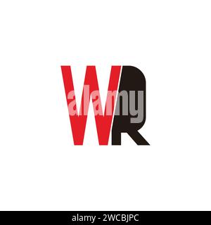 letter wr shadow silhouette simple logo vector Stock Vector