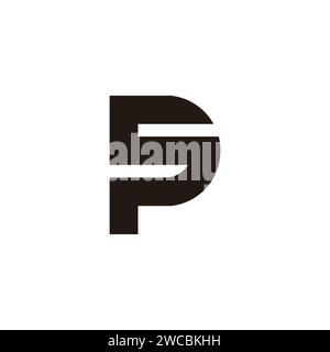 letter sp stripes geometric logo vector Stock Vector