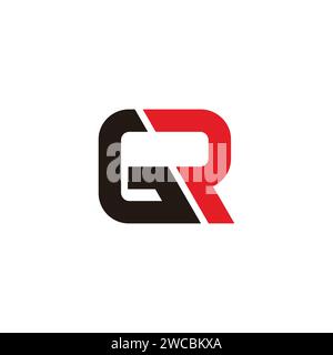 letter gr square slice logo vector Stock Vector