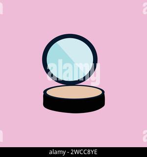 Face Powder with Mirror Illustration Stock Vector