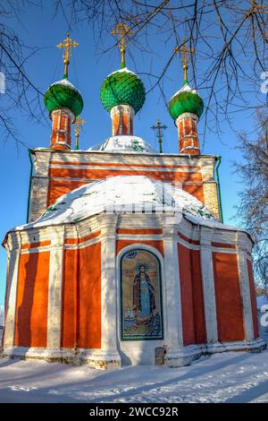 PERESLAVL-ZALESSKY, RUSSIA - JANUARY 04, 2023: The ancient Church of Alexander Nevsky. Pereslavl-Zalessky, Golden ring of Russia Stock Photo