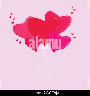 vector heart shape balloons border frame background Stock Vector Image ...